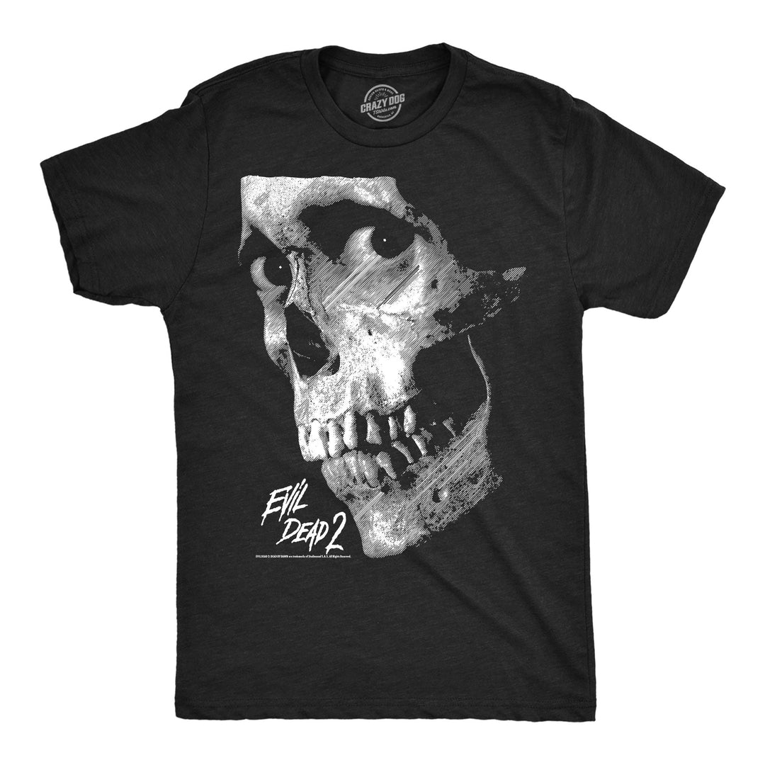 Funny Heather Black - Evil Dead 2 Skull Evil Dead 2 Skull Mens T Shirt Nerdy Halloween TV & Movies Tee