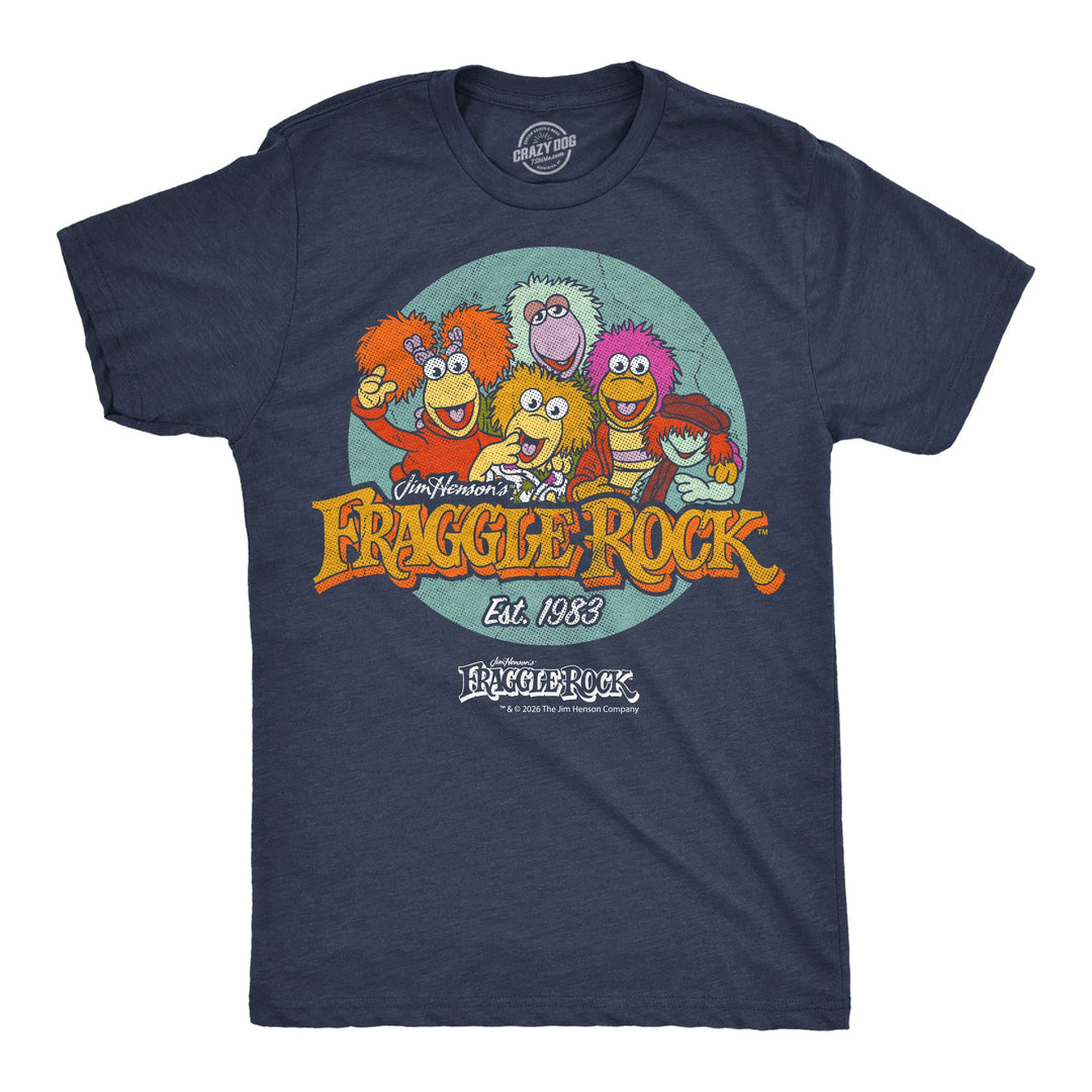 Funny Heather Navy - Fraggle Rock Logo Fraggle Rock Logo Mens T Shirt Nerdy TV & Movies retro Tee