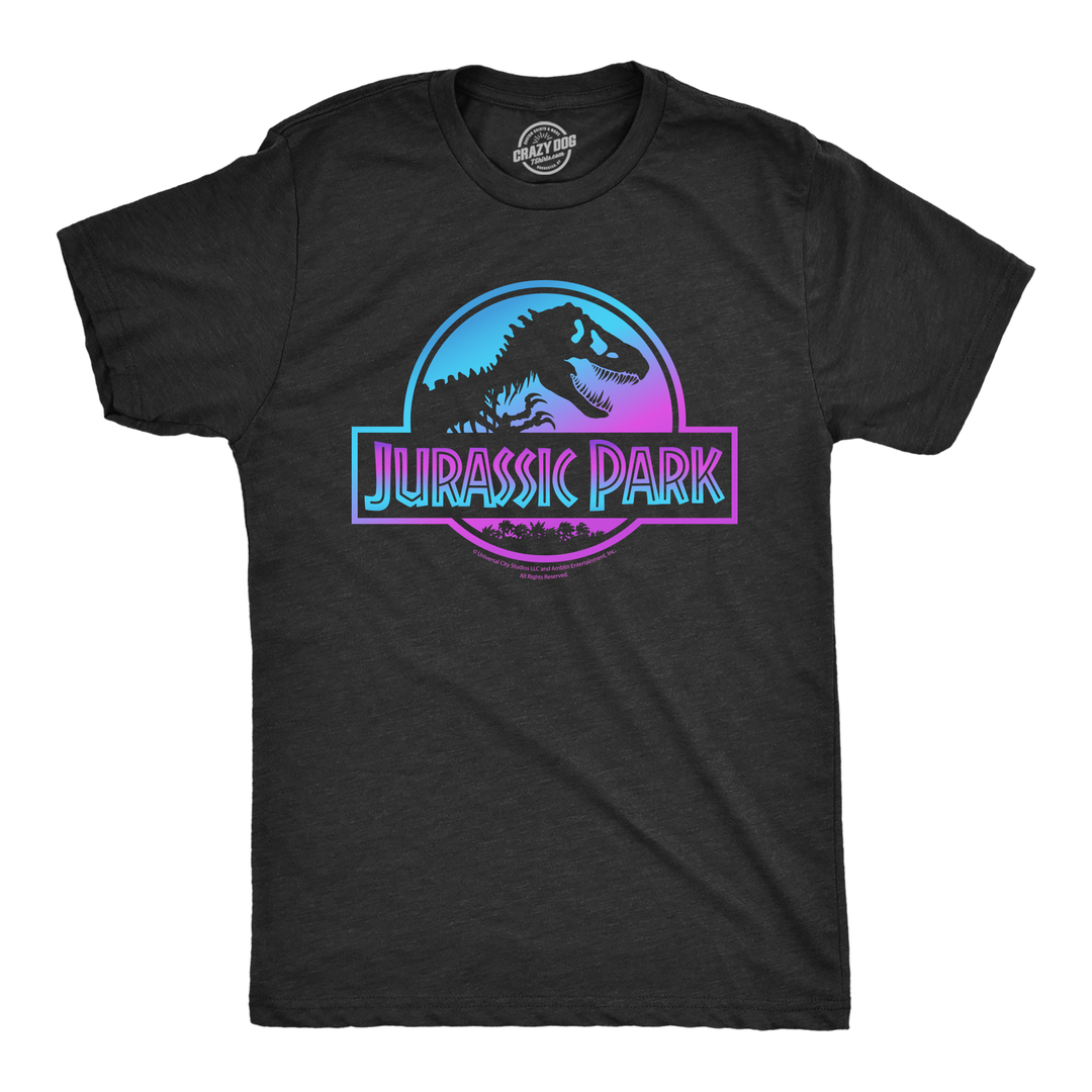 Funny Heather Black - Jurassic Park Holographic Jurassic Park Holographic Mens T Shirt Nerdy TV & Movies Dinosaur retro Tee