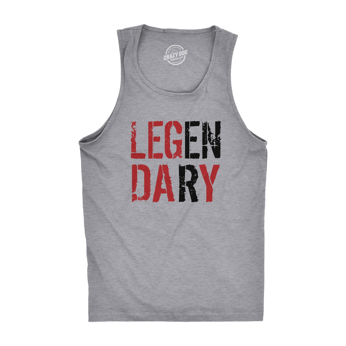 Funny Light Heather Grey Legendary Leg Day Mens Tank Top Nerdy Fitness Tee