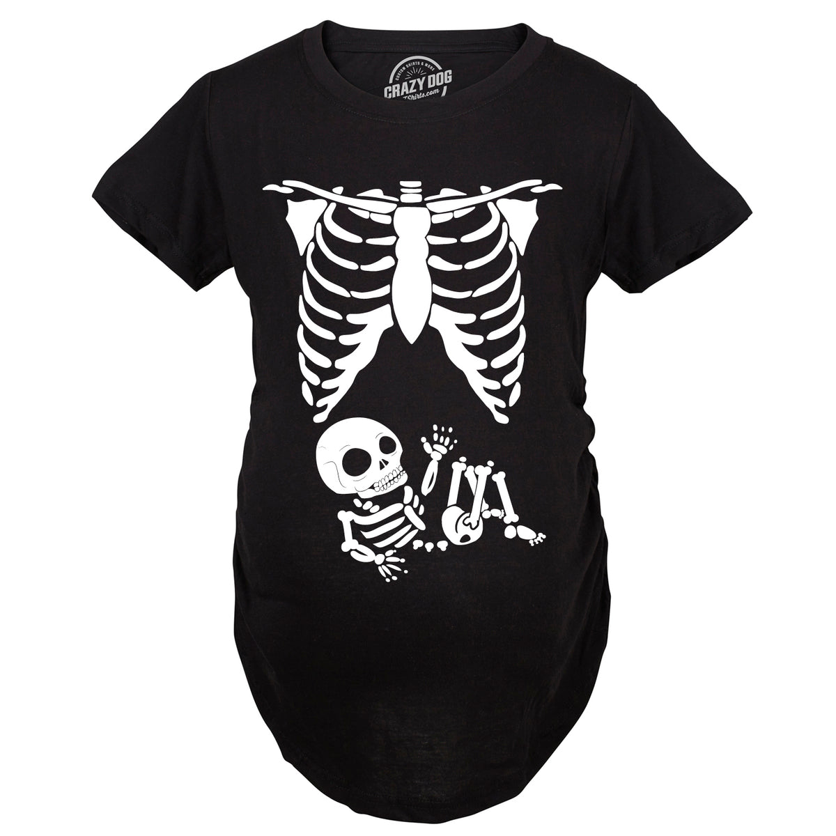 White Skeleton Rib Cage Maternity T Shirt