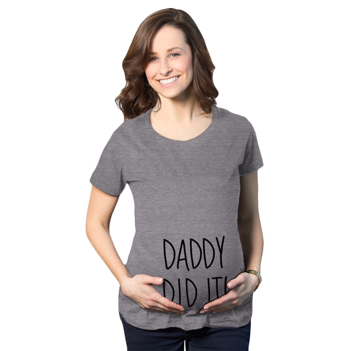Funny Daddy Did It Maternity T Shirt Nerdy Father&#39;s Day Tee