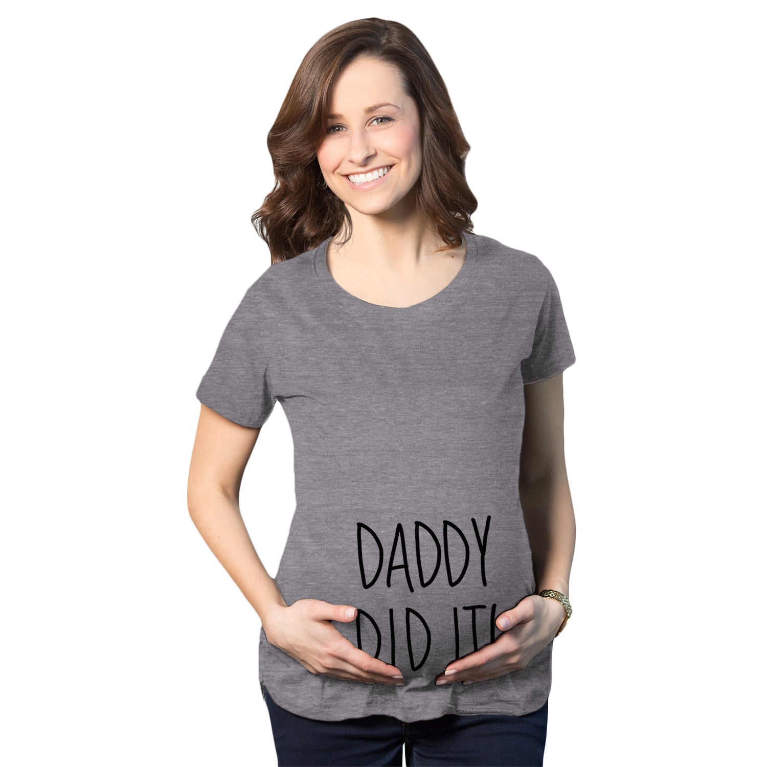 Funny Daddy Did It Maternity T Shirt Nerdy Father's Day Tee