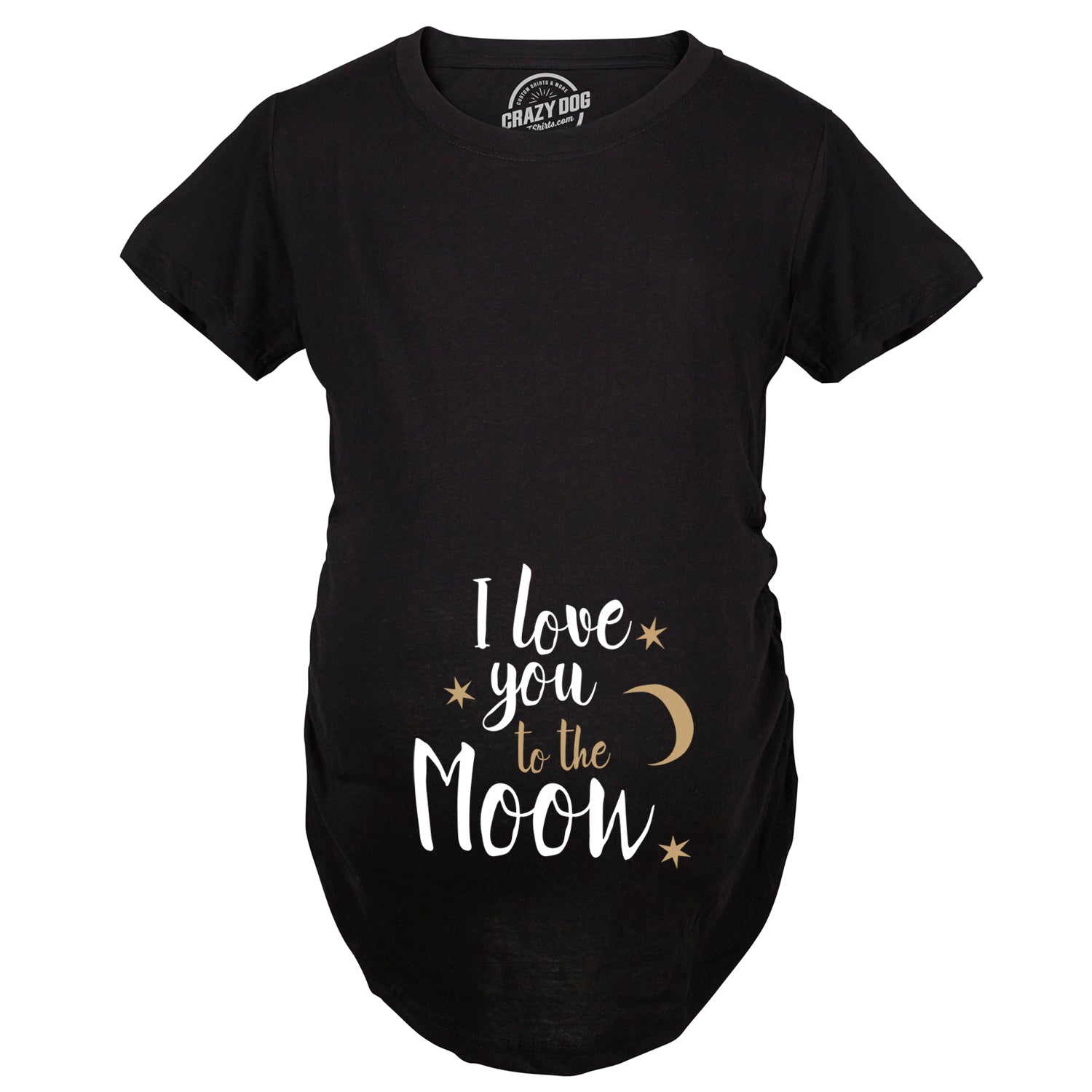 Funny Black I Love You To The Moon Maternity T Shirt Nerdy space Tee