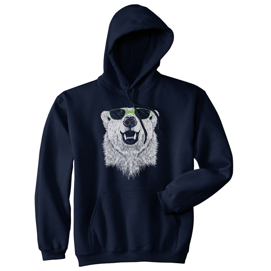 Funny Navy Polar Bear In Sunglasses Hoodie Nerdy Animal Tee