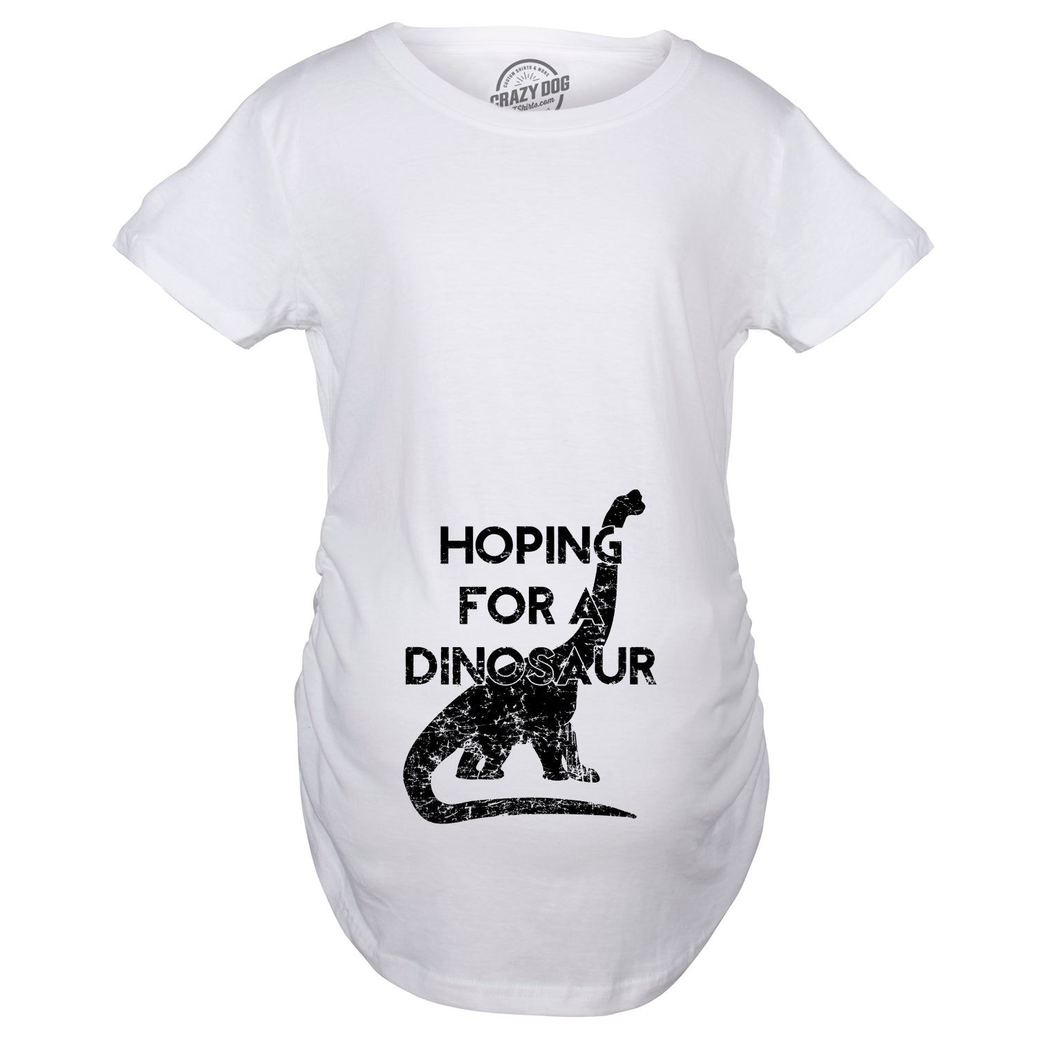 Funny Hoping For A Dinosaur Maternity T Shirt Nerdy Dinosaur Tee