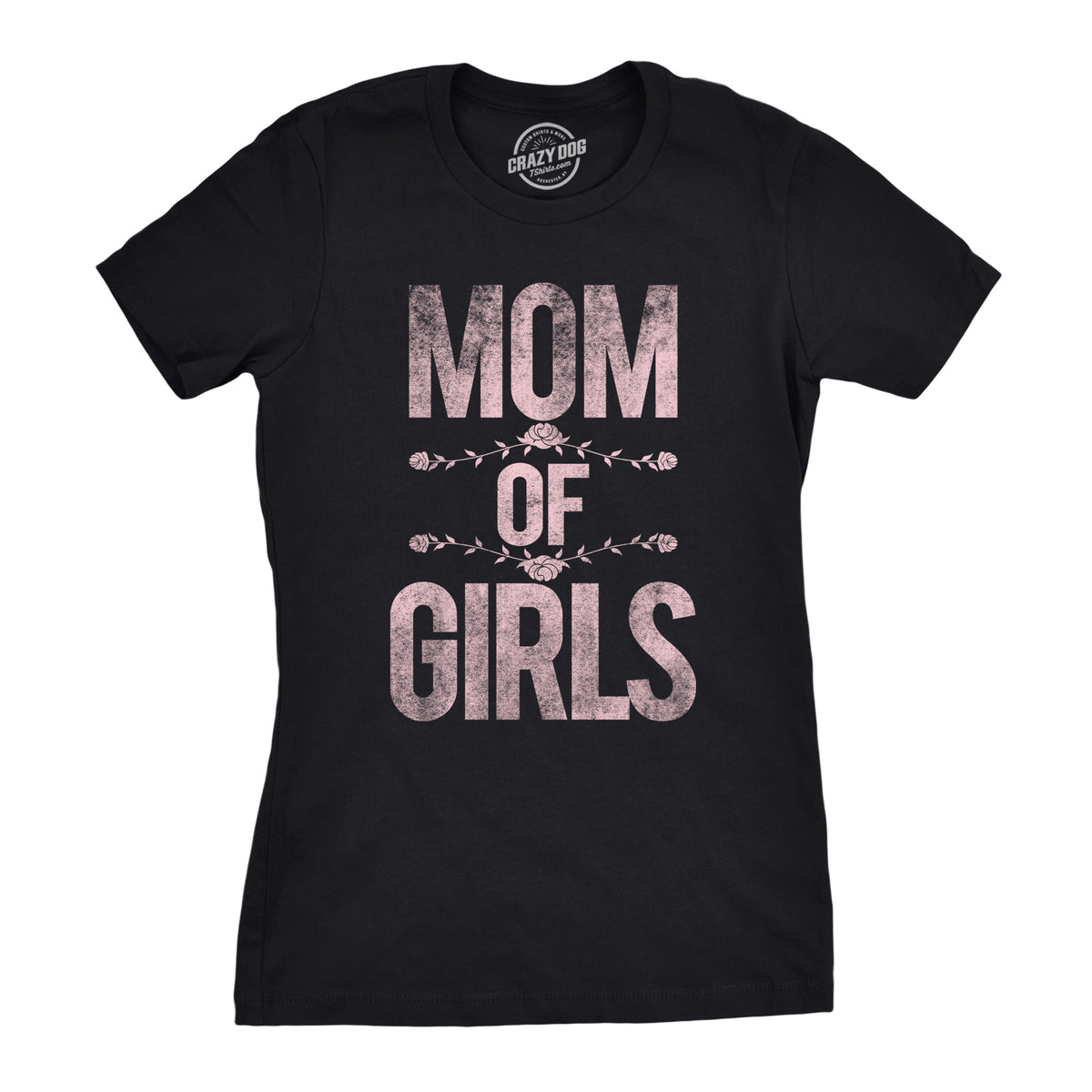 Funny Heather Black - Mom of Girls Mom of Girls Womens T Shirt Nerdy Mother&#39;s Day Daughter Tee