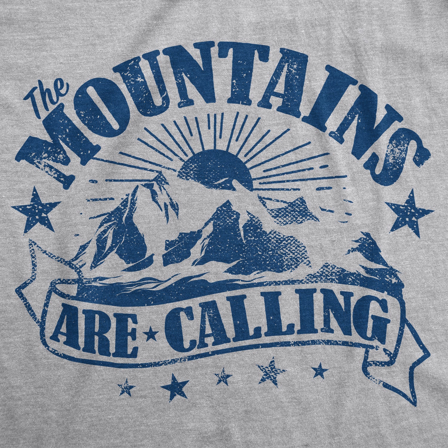 Funny Light Heather Grey The Mountains Are Calling Womens T Shirt Nerdy Camping Retro hiking Tee