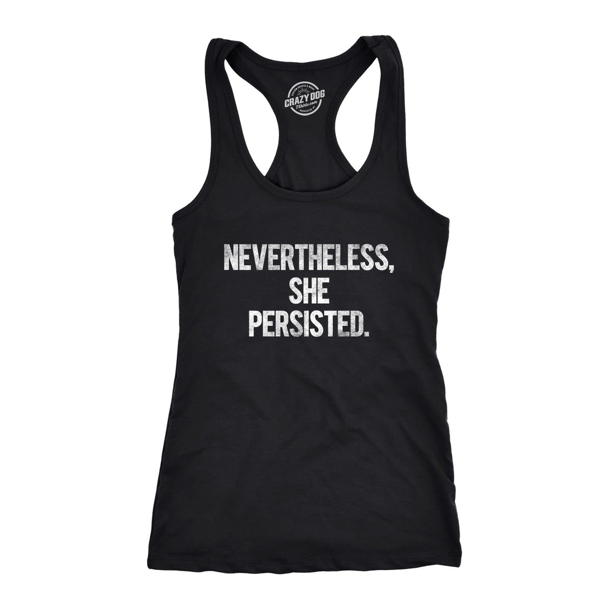 Funny Heather Black Nevertheless She Persisted Womens Tank Top Nerdy Political Tee