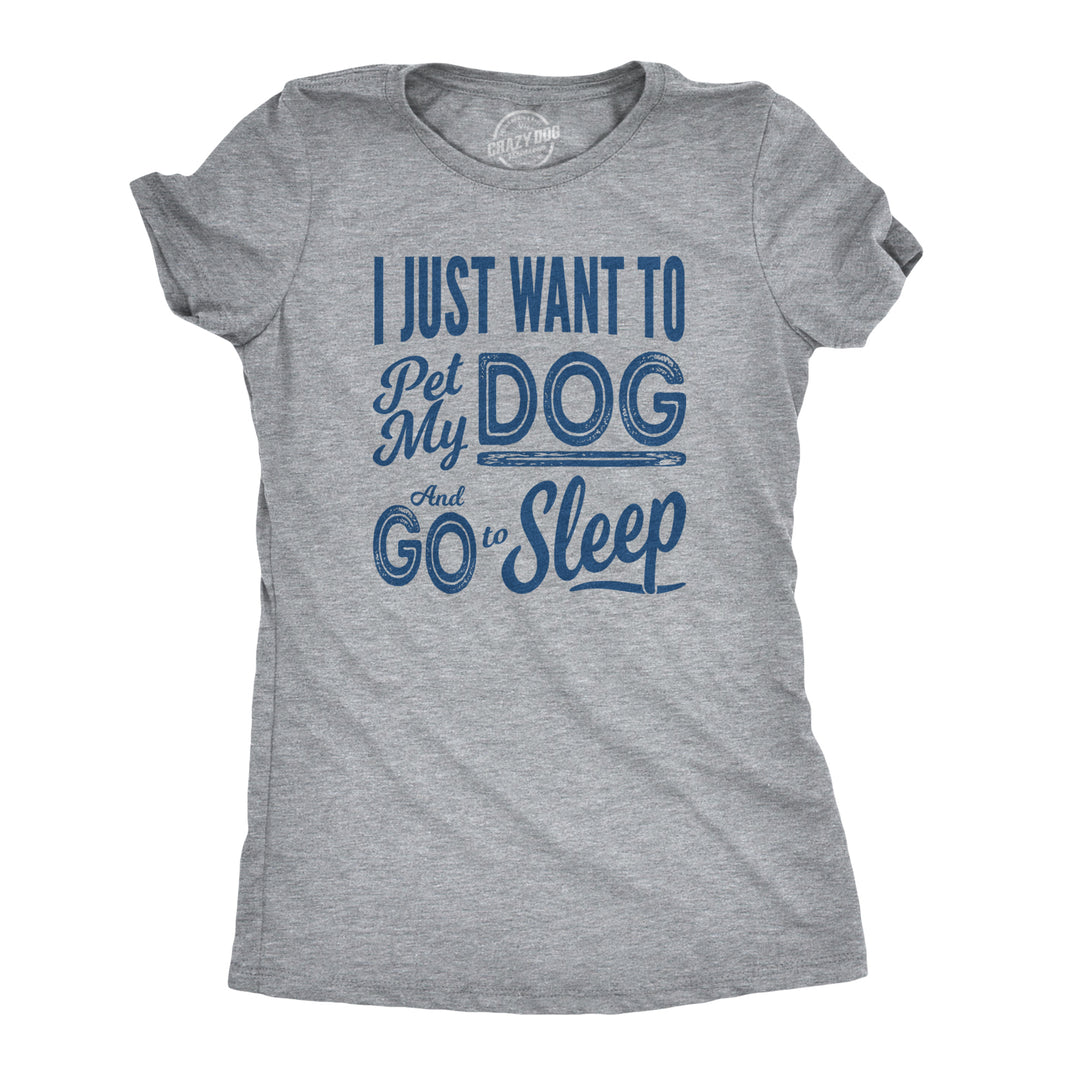 Funny Light Heather Grey Womens T Shirt Nerdy Dog Introvert Tee