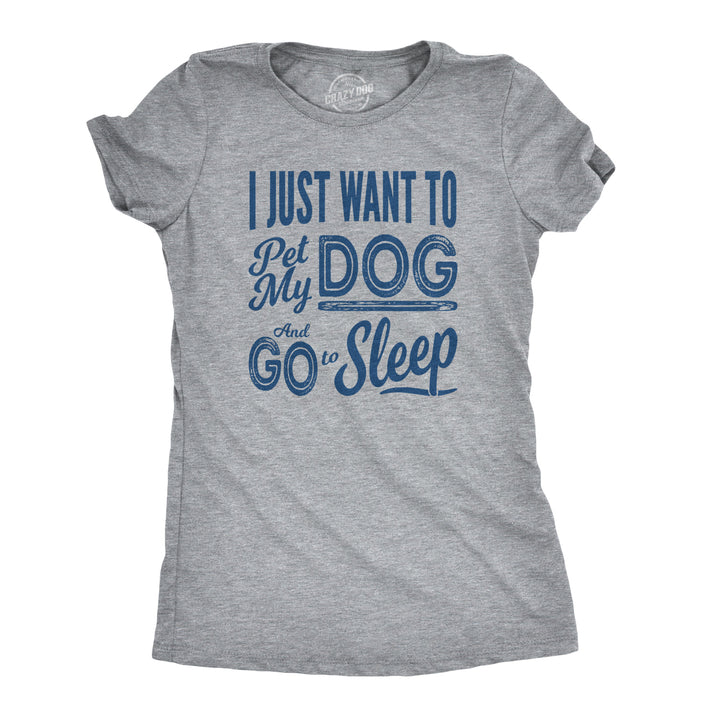 Funny Light Heather Grey Womens T Shirt Nerdy Dog Introvert Tee
