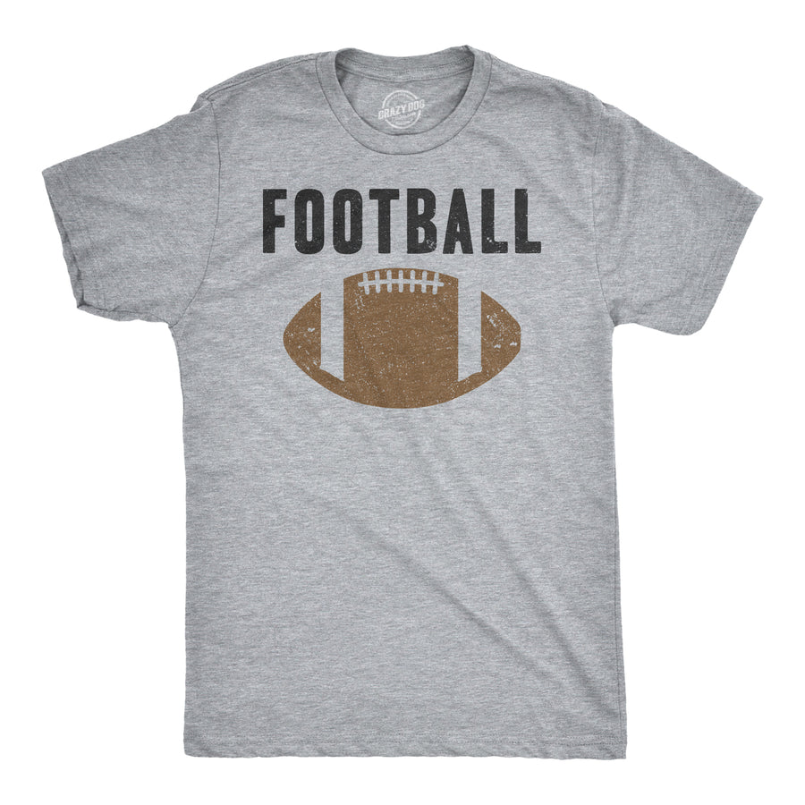 Funny Light Heather Grey Vintage Football Mens T Shirt Nerdy Football Retro Tee