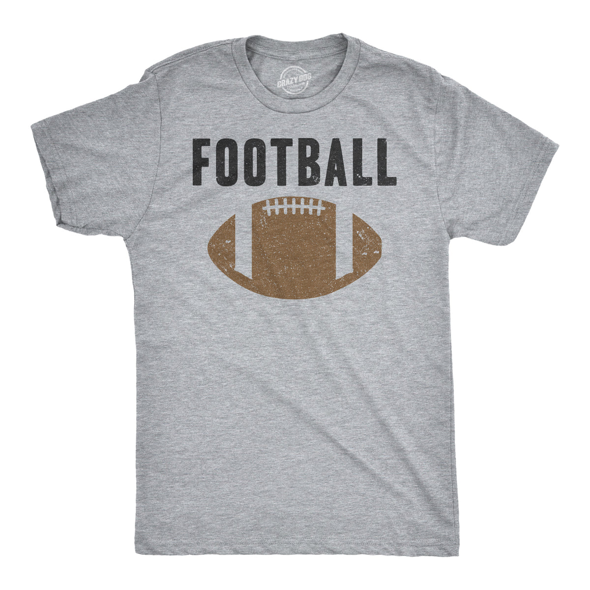 Funny Light Heather Grey Vintage Football Mens T Shirt Nerdy Football Retro Tee