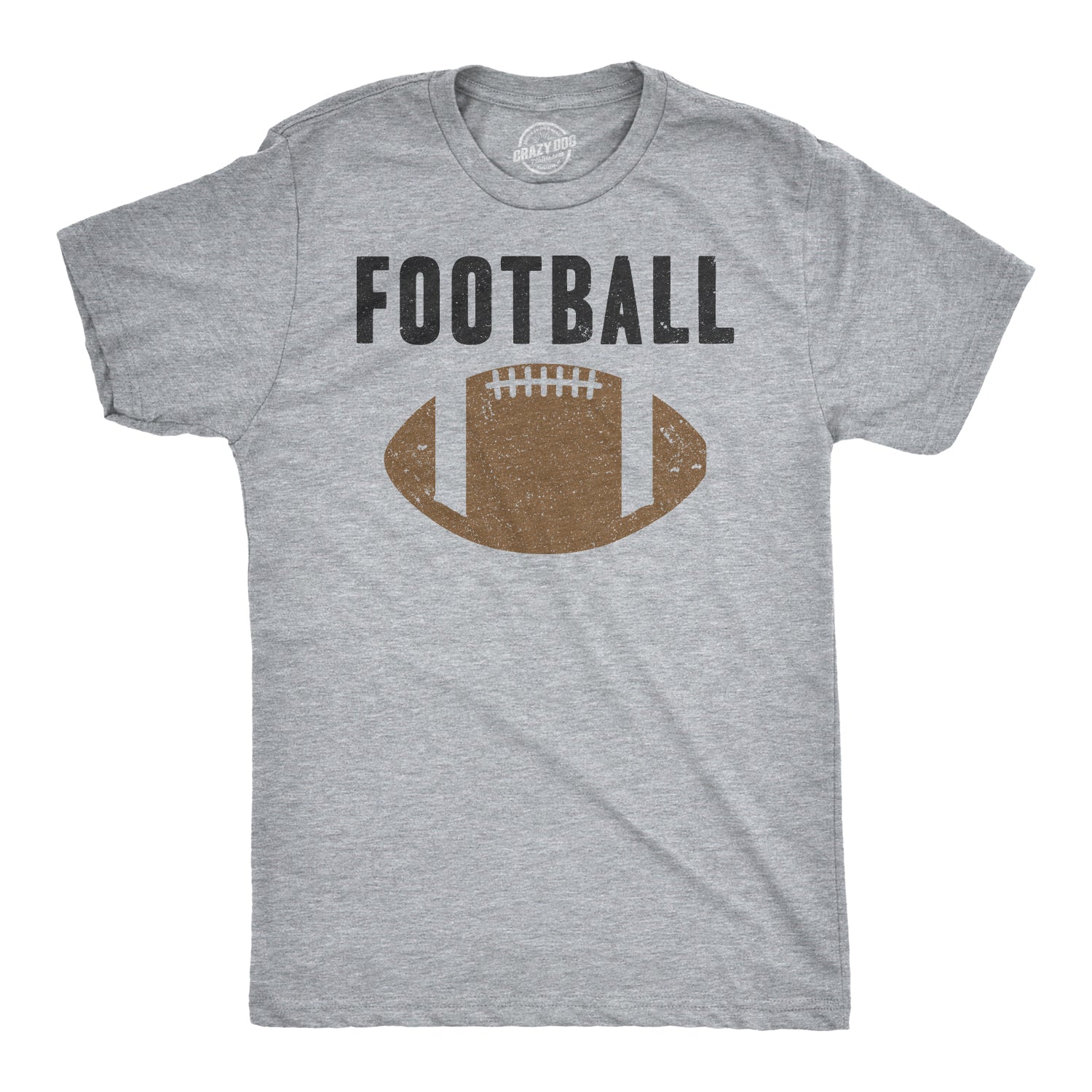 Funny Light Heather Grey Vintage Football Mens T Shirt Nerdy Football Retro Tee