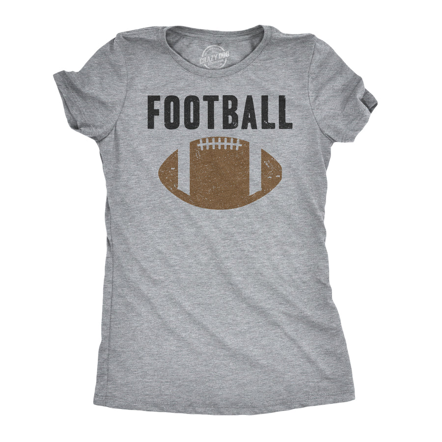 Funny Light Heather Grey Vintage Football Womens T Shirt Nerdy Football Retro Tee