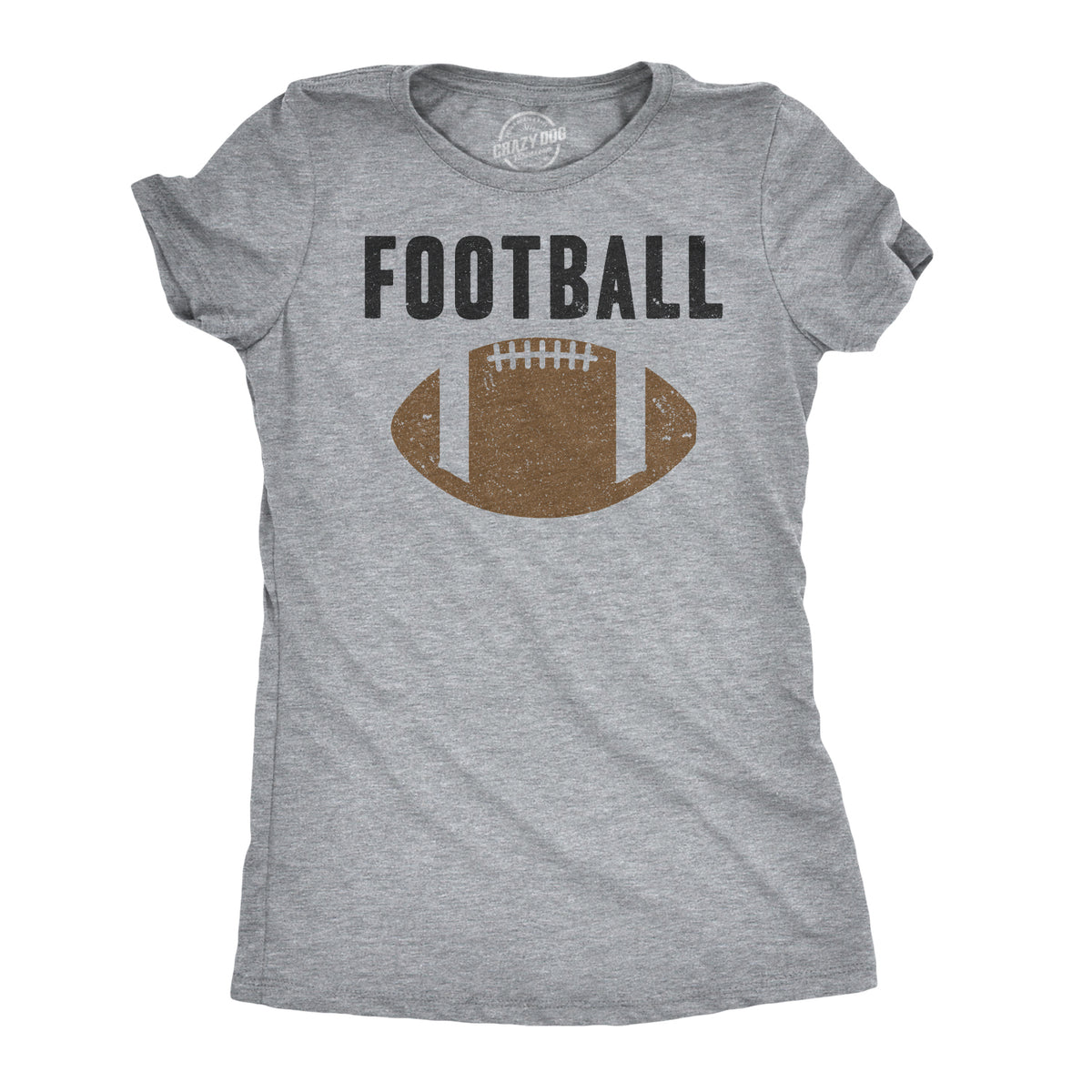 Funny Light Heather Grey Vintage Football Womens T Shirt Nerdy Football Retro Tee