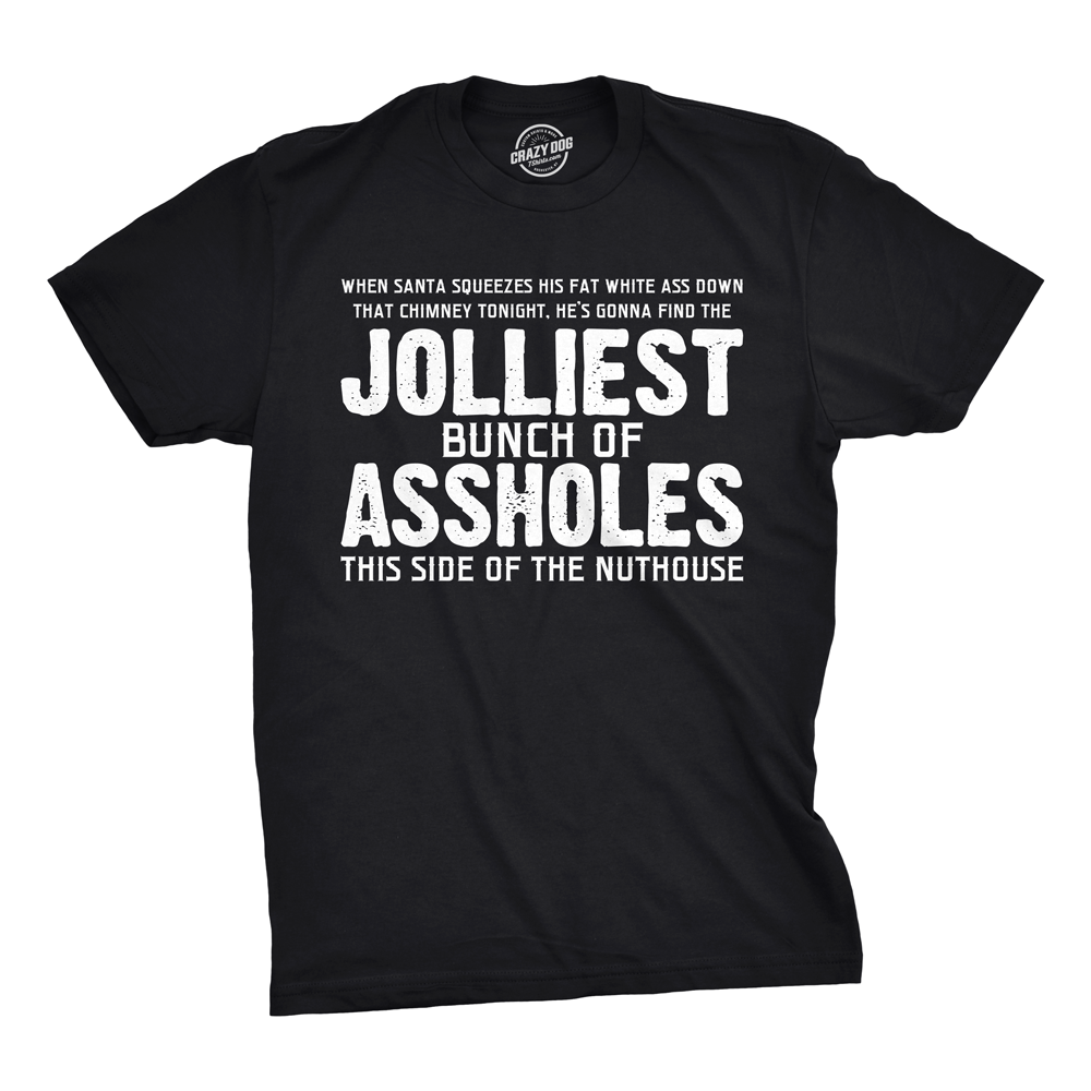 Funny Heather Black - Jolliest Jolliest Bunch Of Assholes Mens T Shirt Nerdy Christmas TV &amp; Movies Tee