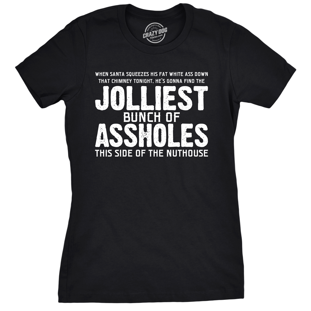 Funny Heather Black - Jolliest Womens T Shirt Nerdy Christmas TV &amp; Movies Tee