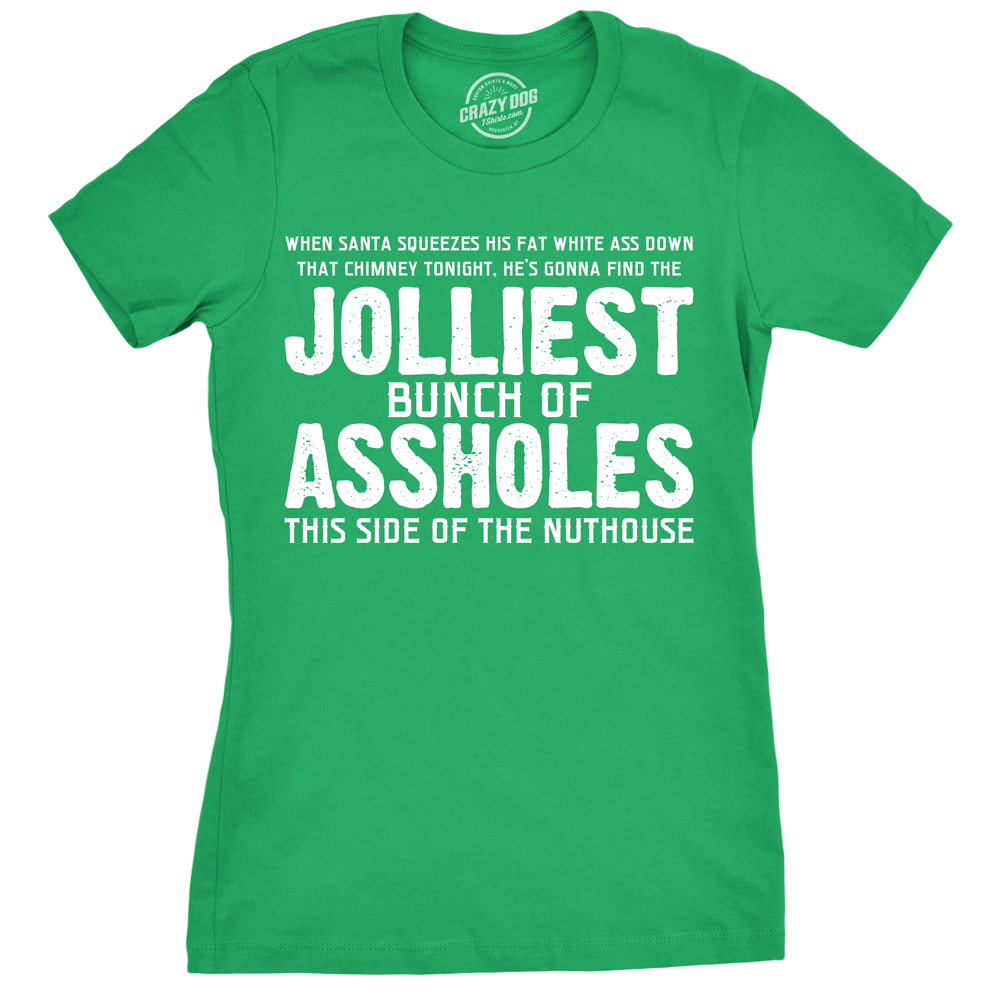 Funny Jolliest Bunch Of Assholes Womens T Shirt Nerdy Christmas TV &amp; Movies Tee