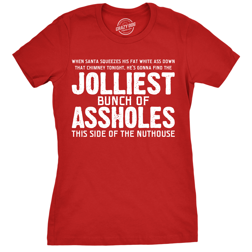Funny Heather Red - Jolliest Womens T Shirt Nerdy Christmas TV & Movies Tee