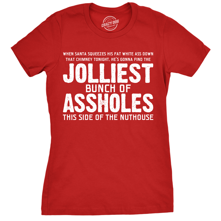 Funny Heather Red - Jolliest Womens T Shirt Nerdy Christmas TV & Movies Tee