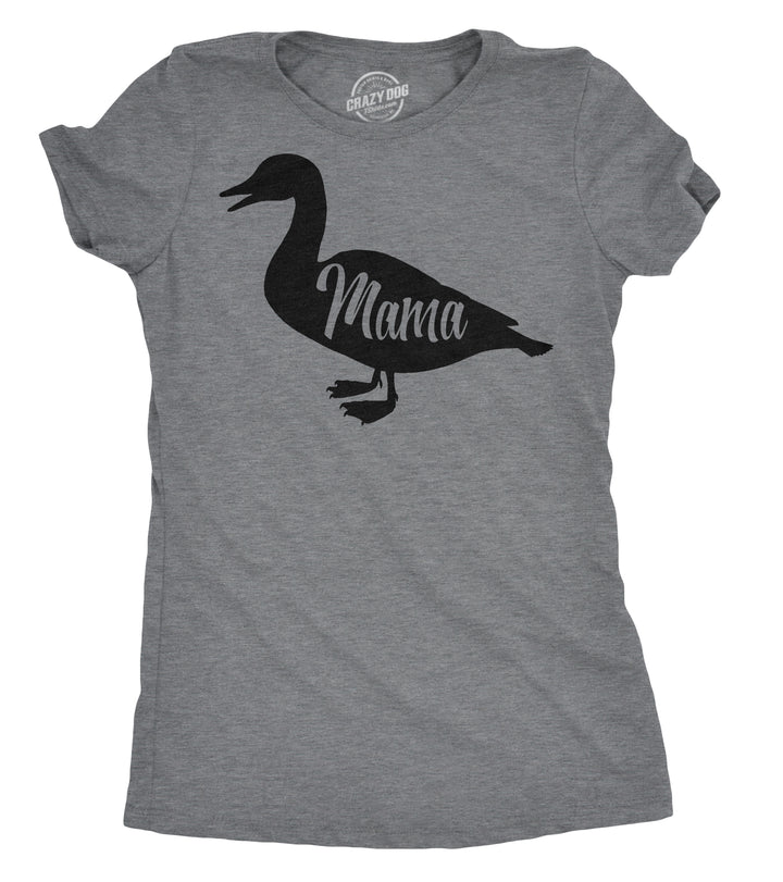Funny Dark Heather Grey Mama Duck Womens T Shirt Nerdy Tee