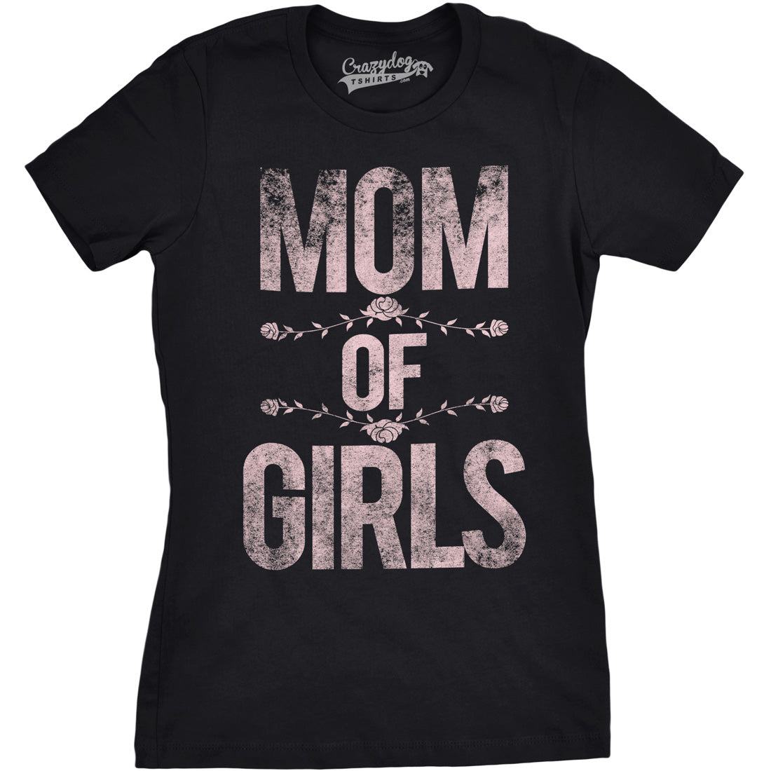 Funny Heather Black - Mom of Girls Mom of Girls Womens T Shirt Nerdy Mother's Day Daughter Tee