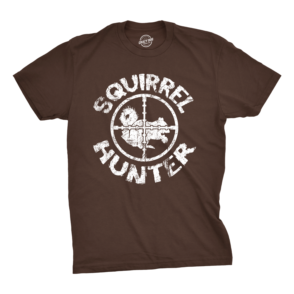 Funny Brown Squirrel Hunter Youth T Shirt Nerdy Hunting Tee