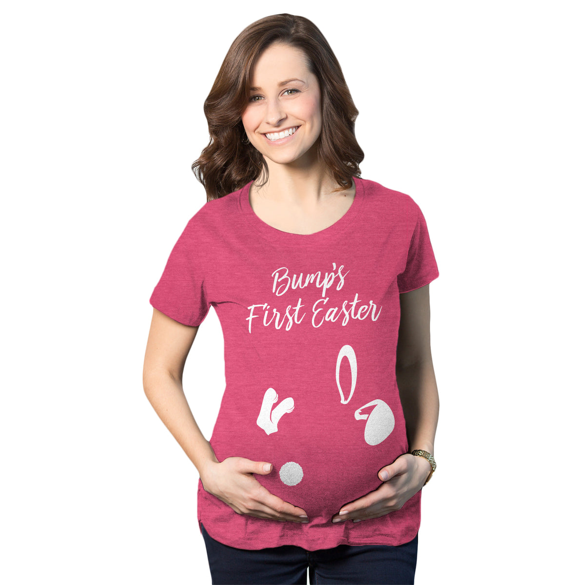 Funny Bumps First Easter Maternity T Shirt Nerdy Easter Tee