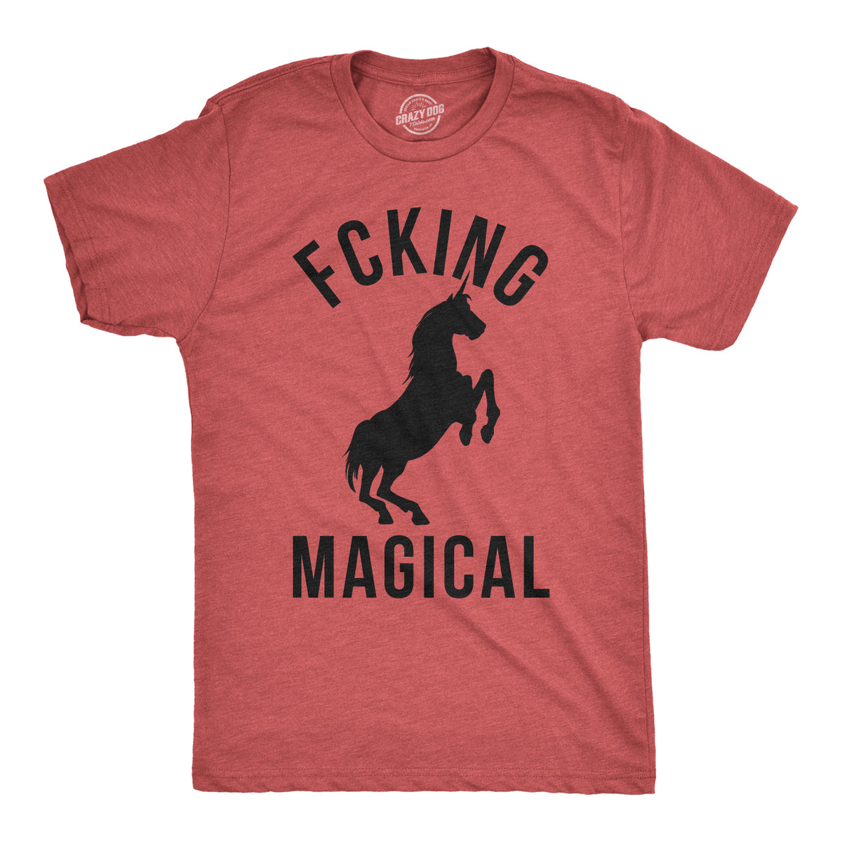 Funny Heather Red Fcking Magical Mens T Shirt Nerdy Unicorn Retro Tee