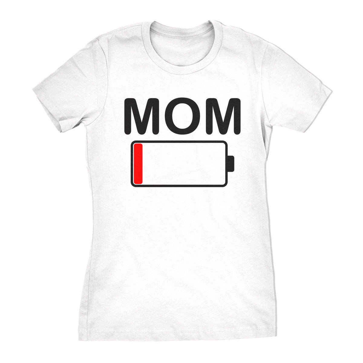 Funny White Mom Battery Womens T Shirt Nerdy Mother&#39;s Day Tee