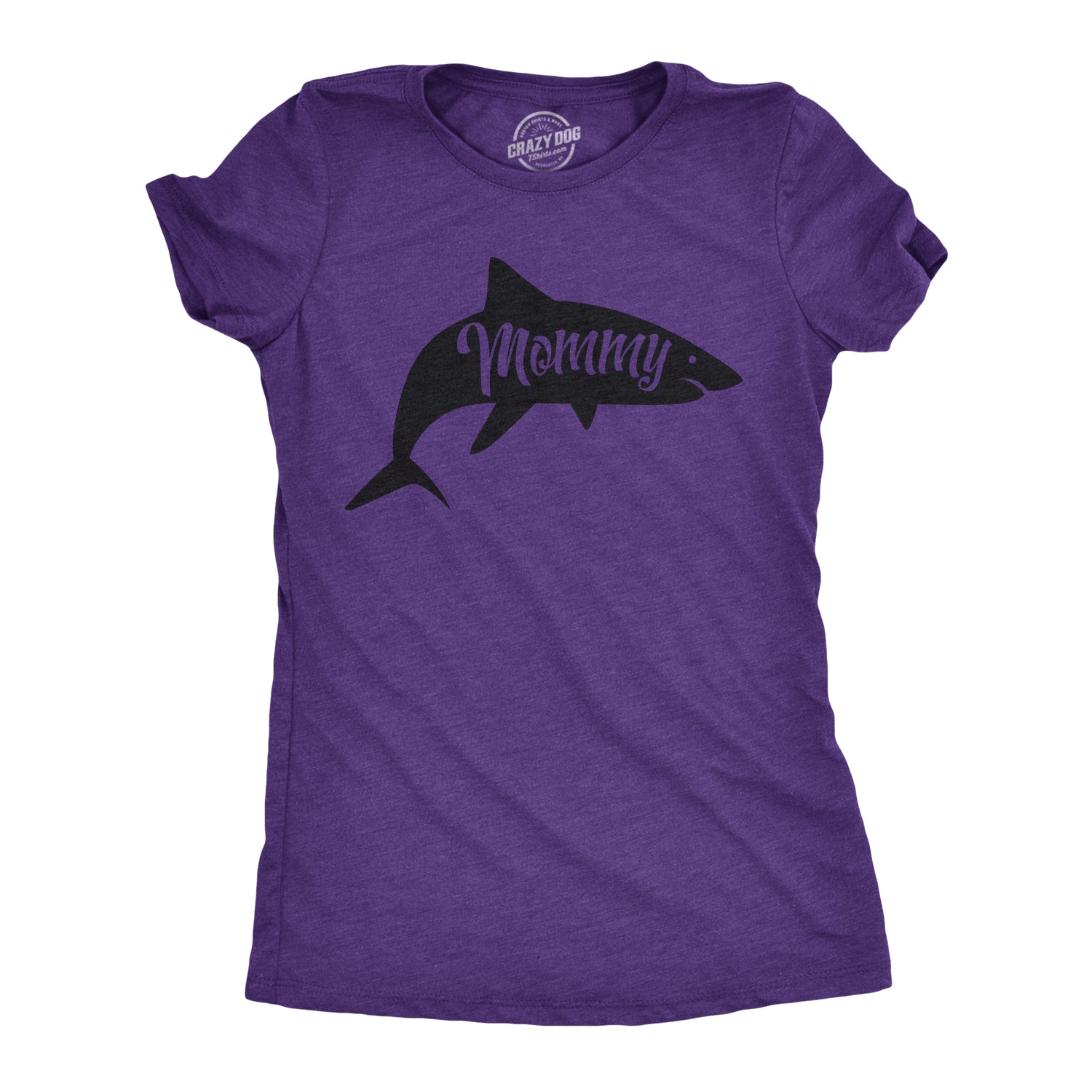 Funny Dark Heather Grey - Mommy Shark Mommy Shark Womens T Shirt Nerdy Mother's Day Shark Week Tee