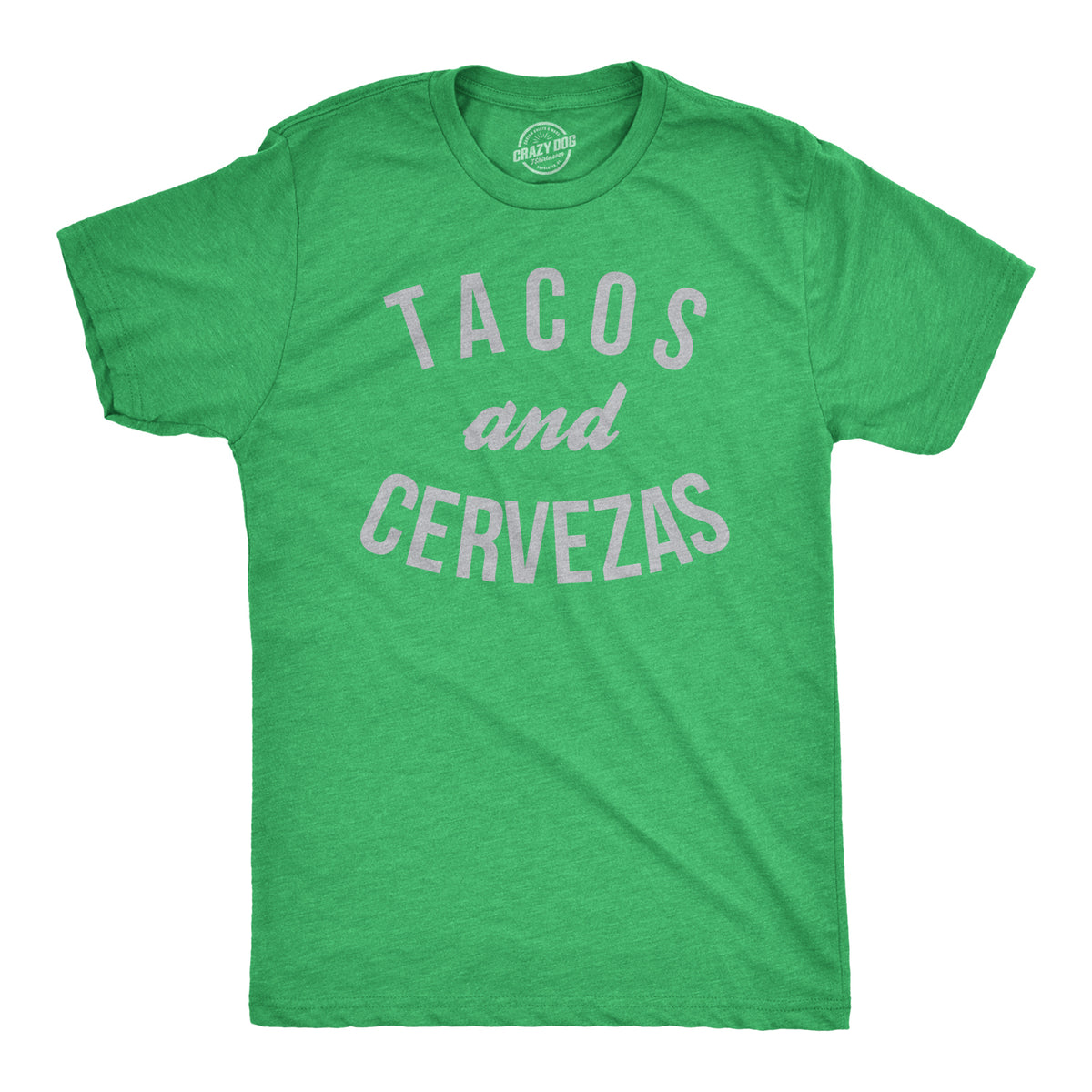 Funny Heather Green Tacos And Cervezas Mens T Shirt Nerdy Cinco De Mayo Tee