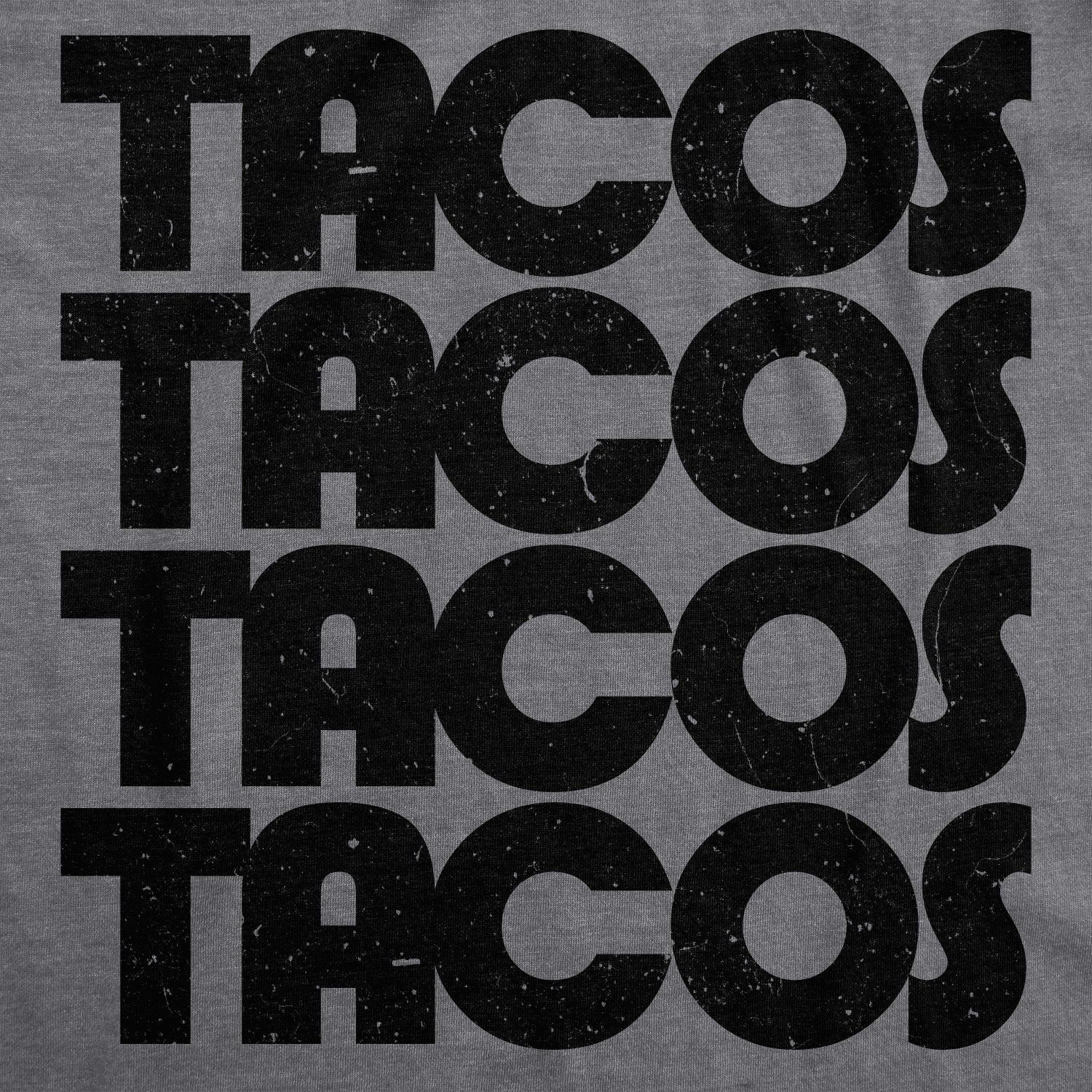 Funny Dark Heather Grey Tacos Tacos Tacos Womens T Shirt Nerdy Cinco De Mayo Food Retro Tee
