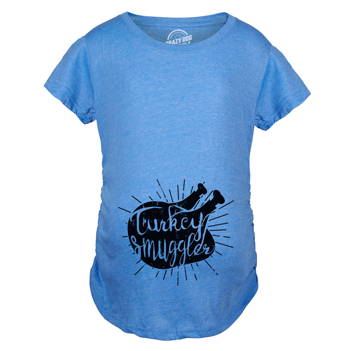 Funny Heather Light Blue Turkey Smuggler Maternity T Shirt Nerdy Tee