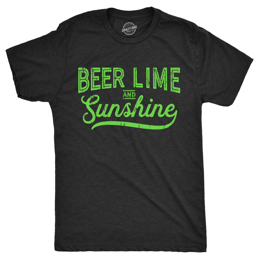 Funny Heather Black - Lime-Sunshine Beer Lime and Sunshine Mens T Shirt Nerdy Vacation Beer Tee