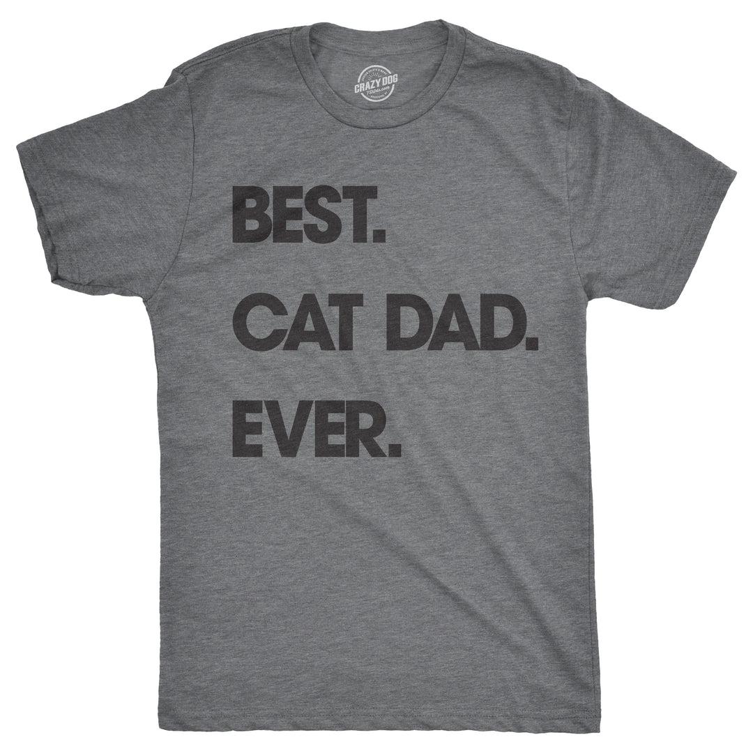 Funny Light Heather Grey - Cat Dad Best Cat Dad Ever Mens T Shirt Nerdy Cat Tee