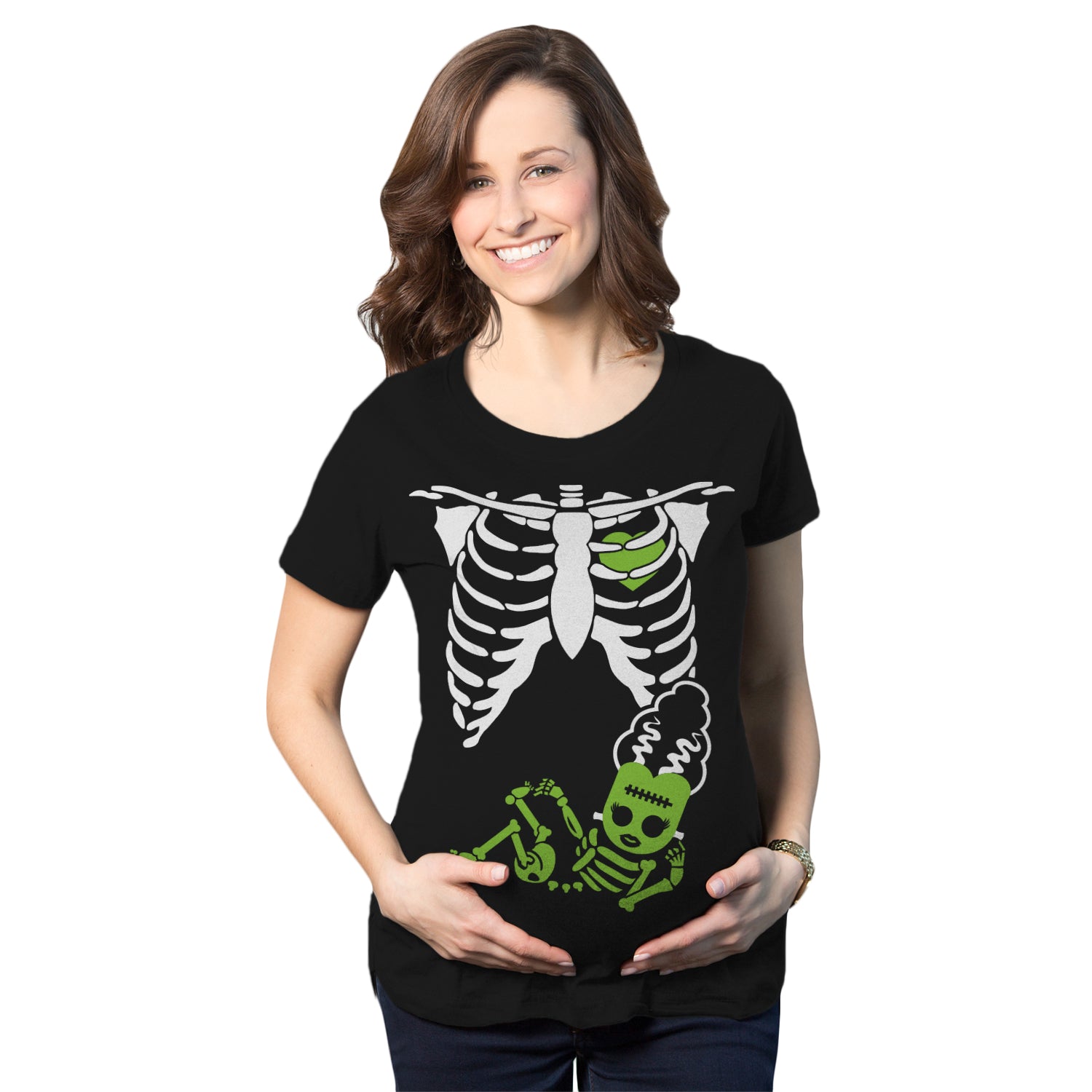 Funny Heather Black - Bride Bride Of Frankenstein Maternity T Shirt Nerdy Halloween TV & Movies Tee