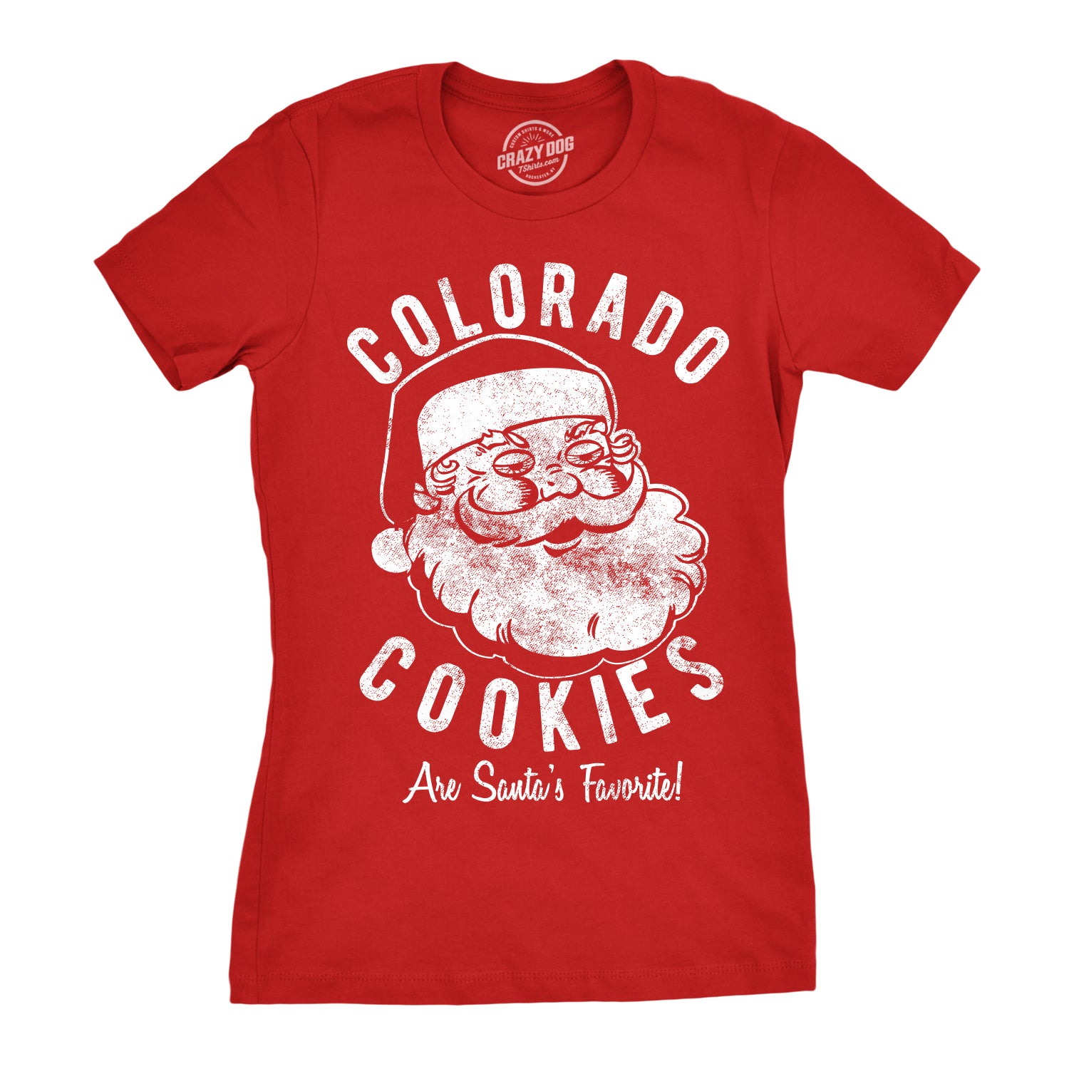 Funny Red Colorado Cookies Womens T Shirt Nerdy Christmas 420 Tee