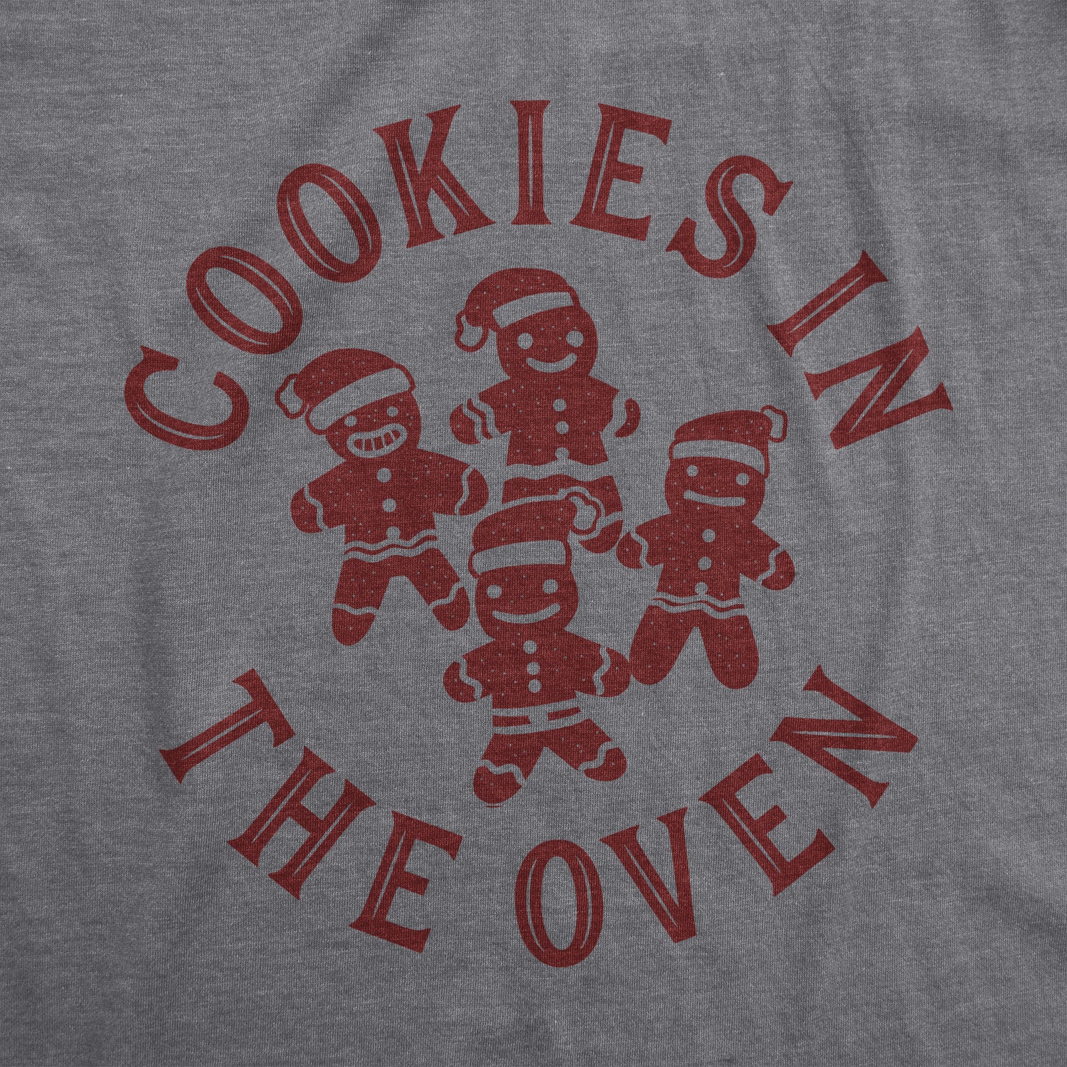 Funny Dark Heather Grey Cookies In The Oven Maternity T Shirt Nerdy Christmas food Tee