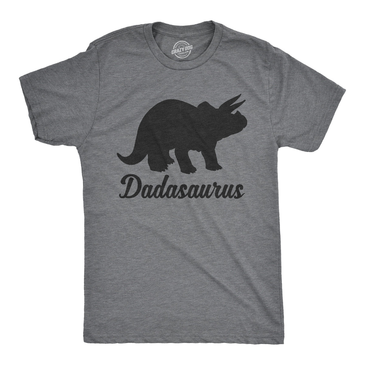 Funny Dark Heather Grey Dadasaurus Mens T Shirt Nerdy Father&#39;s Day Dinosaur Tee