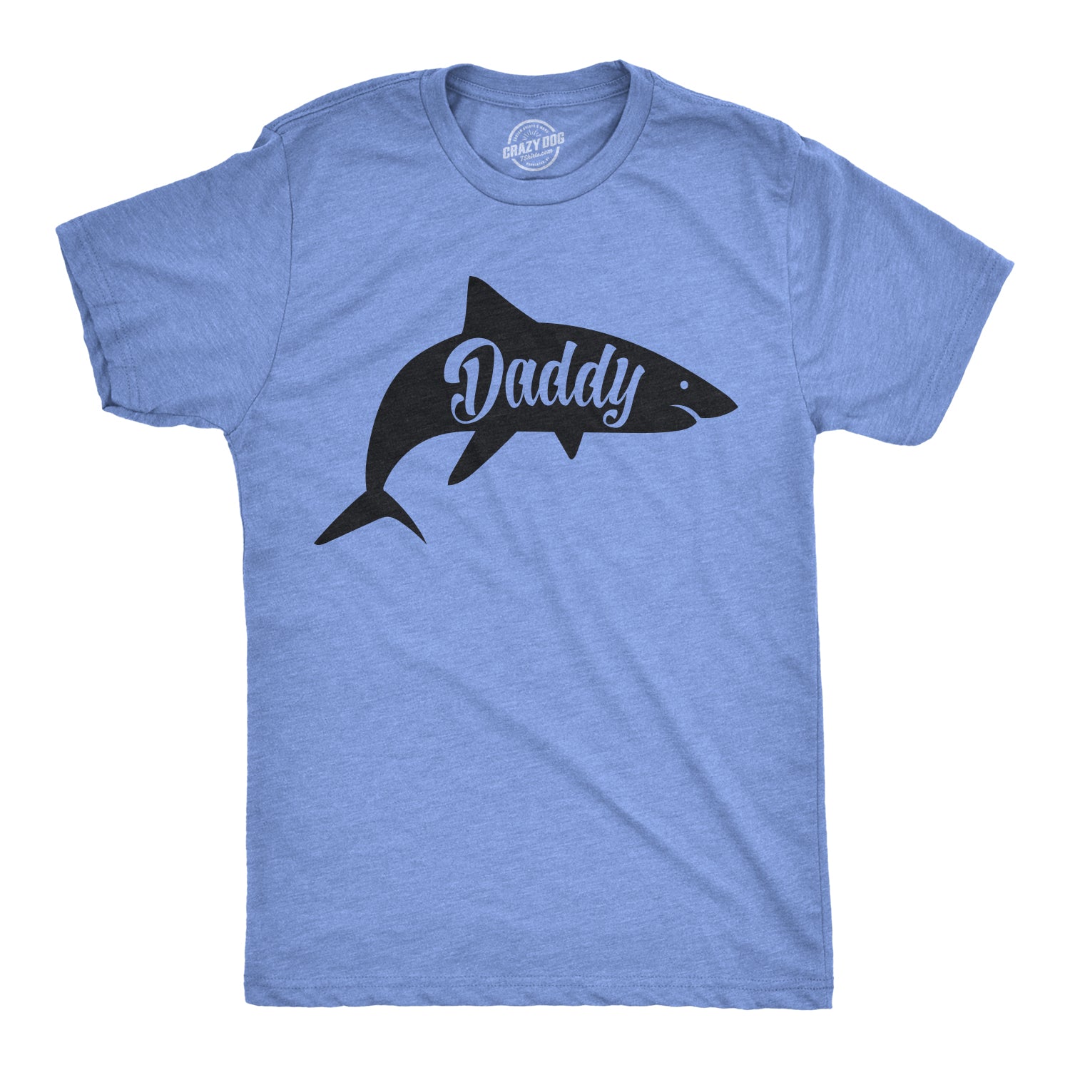Funny Dark Heather Grey - Daddy Shark Daddy Shark Mens T Shirt Nerdy Father's Day Shark Week Tee