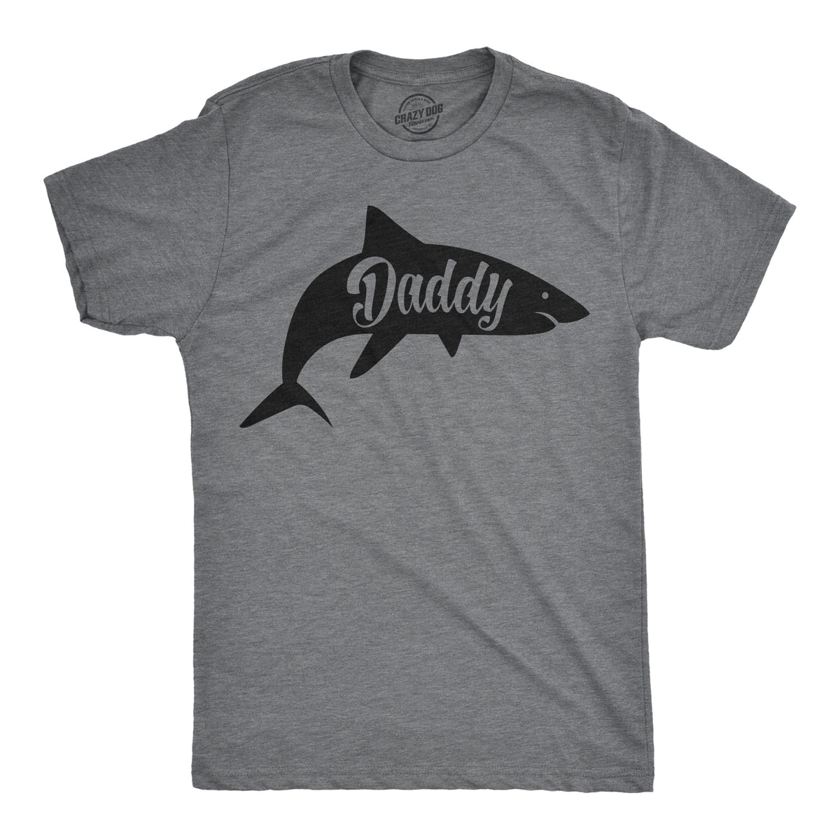 Funny Dark Heather Grey - Daddy Shark Daddy Shark Mens T Shirt Nerdy Father&#39;s Day Shark Week Tee