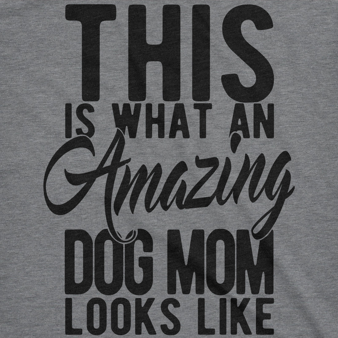 Funny Dark Heather Grey - Amazing Dog Mom This Is What An Amazing Dog Mom Looks Like Womens T Shirt Nerdy Mother's Day Dog Tee