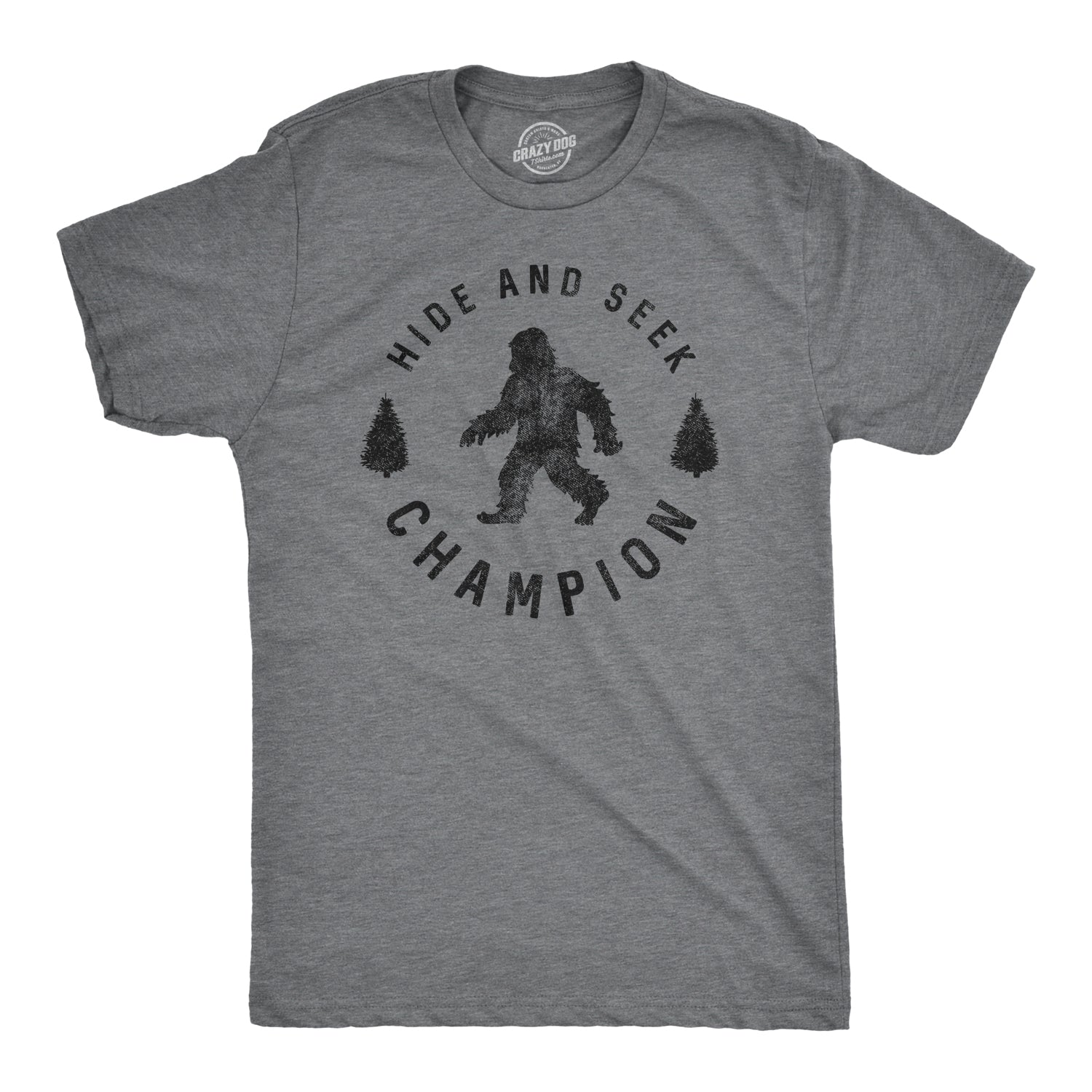 Funny Dark Heather Grey Hide And Seek Champion Mens T Shirt Nerdy camping Tee