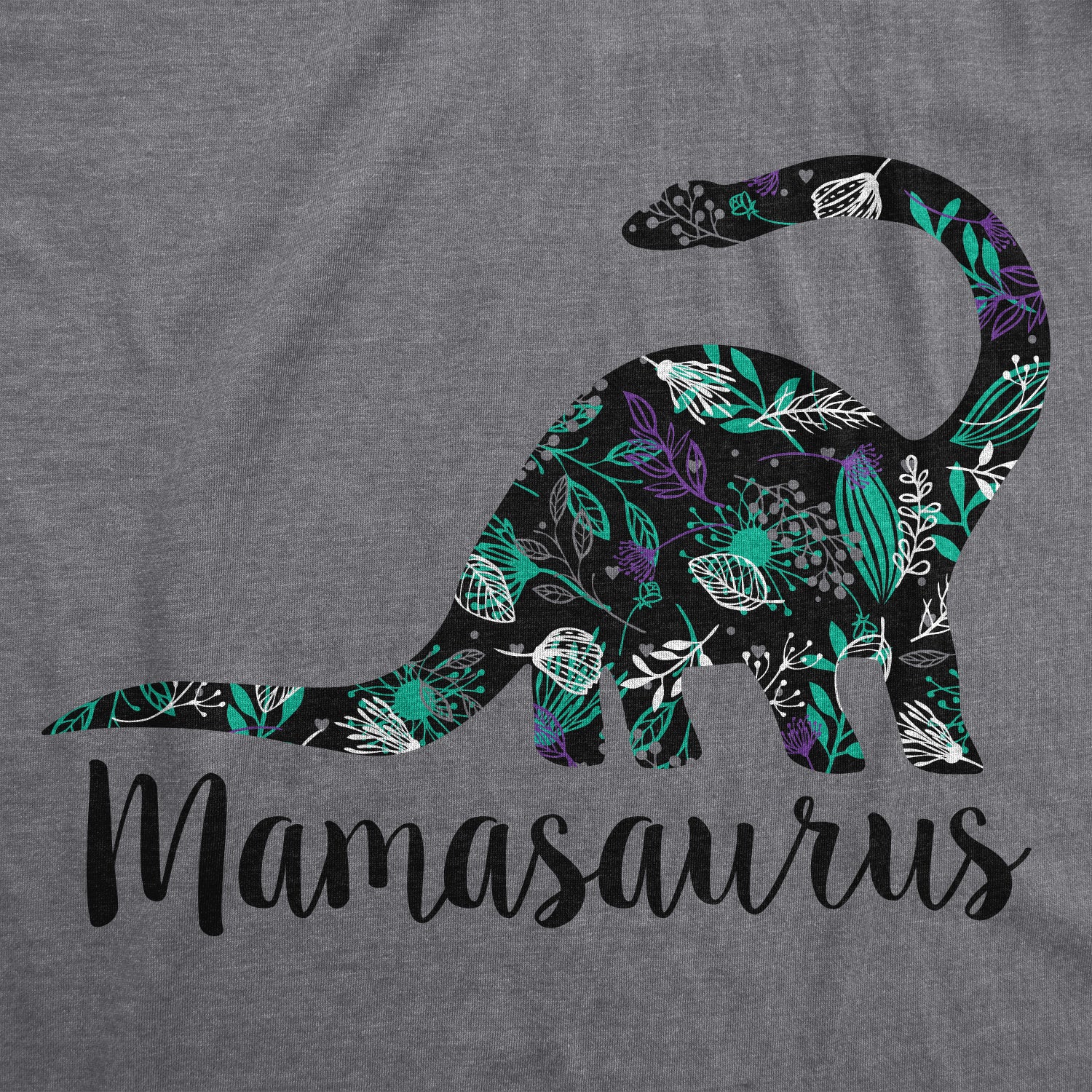 Funny Dark Heather Grey - Mamasaurus Mamasaurus Womens T Shirt Nerdy Mother's Day Dinosaur Tee
