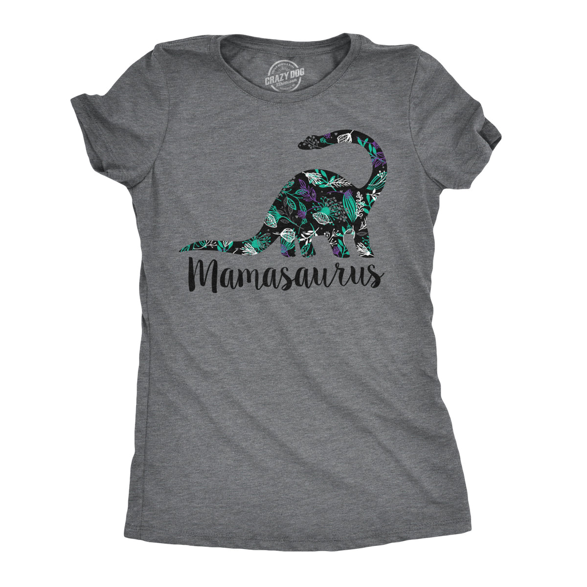 Funny Dark Heather Grey - Mamasaurus Mamasaurus Womens T Shirt Nerdy Mother&#39;s Day Dinosaur Tee