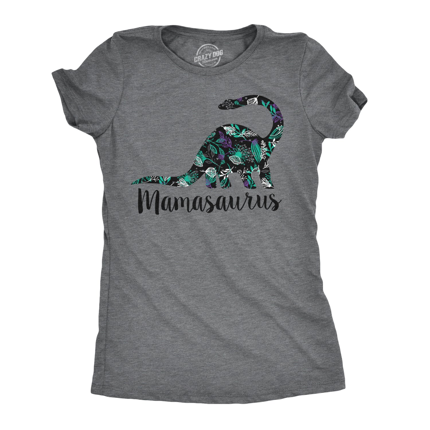 Funny Dark Heather Grey - Mamasaurus Mamasaurus Womens T Shirt Nerdy Mother's Day Dinosaur Tee