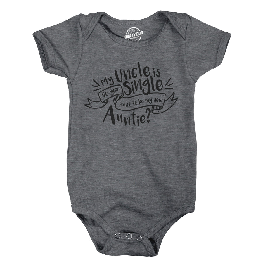 Funny Dark Heather Grey My Uncle Is Single Onesie Nerdy Uncle Tee
