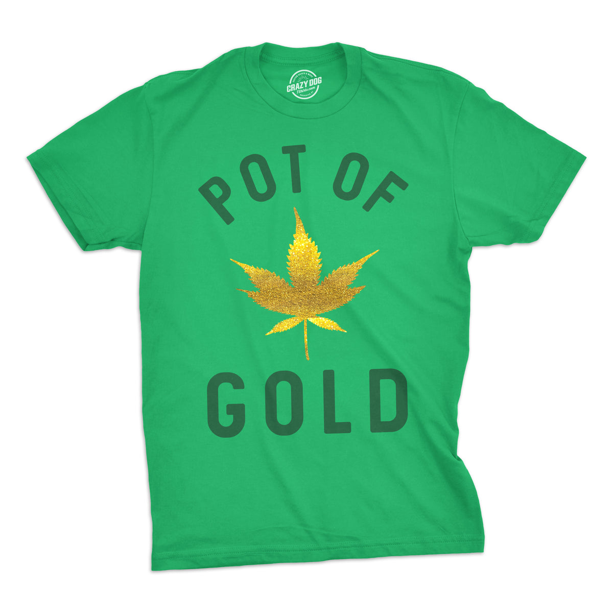 Funny Green Pot Of Gold Mens T Shirt Nerdy Saint Patrick&#39;s Day 420 Tee